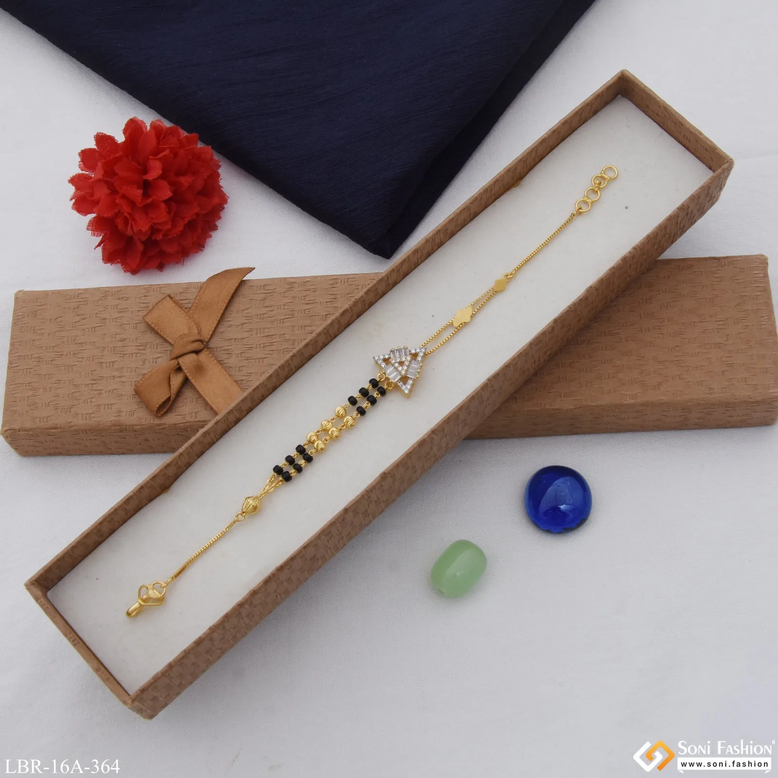 1 Gram Gold Plated Funky Design Mangalsutra Bracelet for Women - Style A364