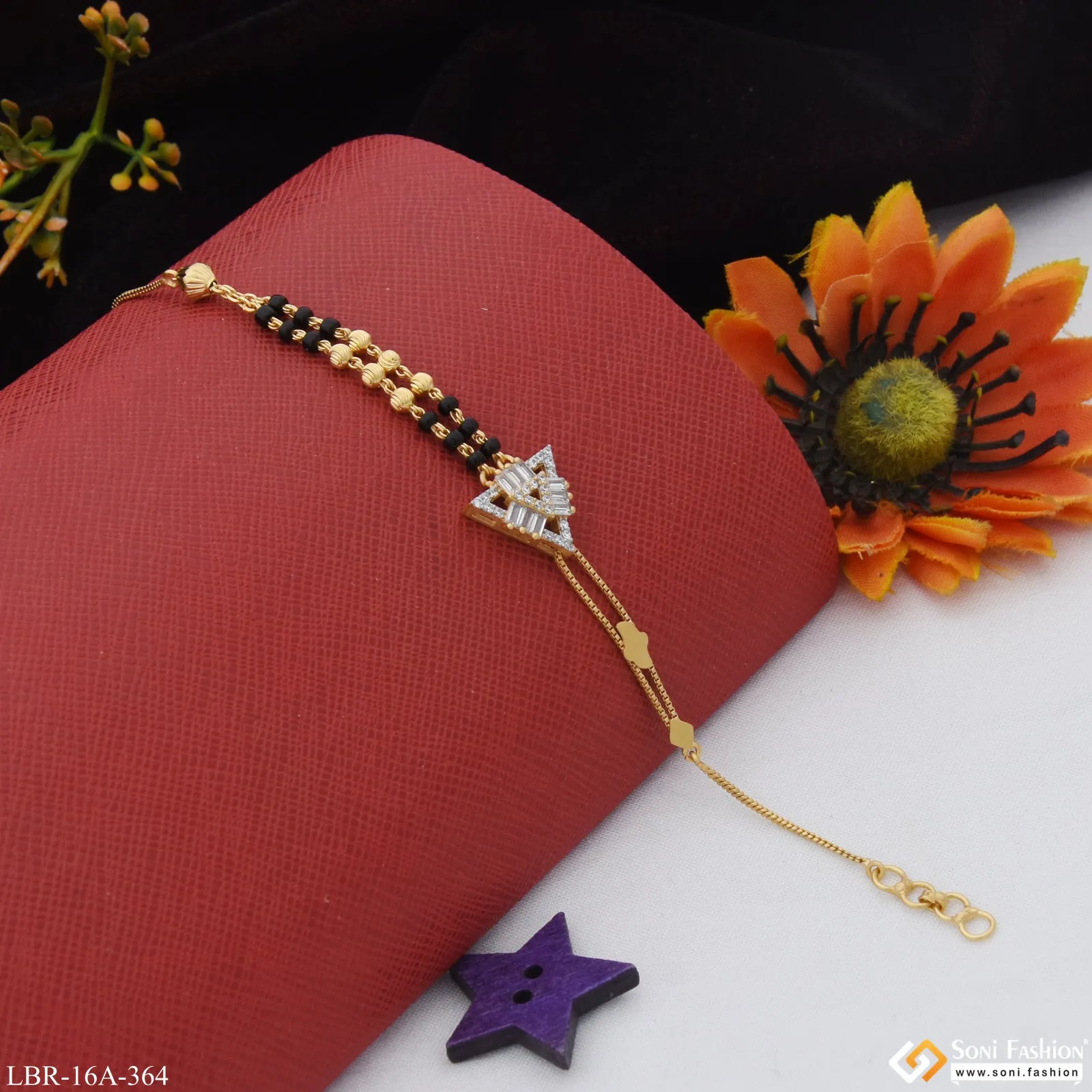 1 Gram Gold Plated Funky Design Mangalsutra Bracelet for Women - Style A364