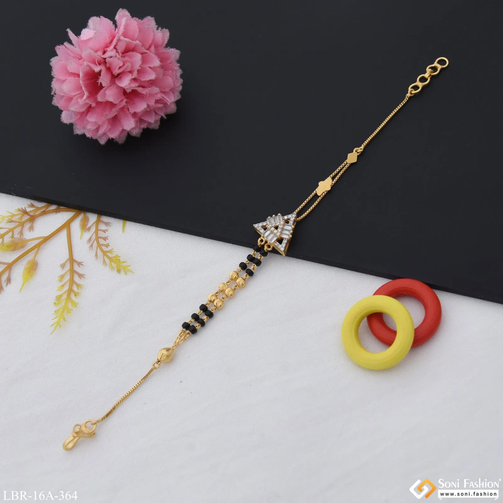 1 Gram Gold Plated Funky Design Mangalsutra Bracelet for Women - Style A364