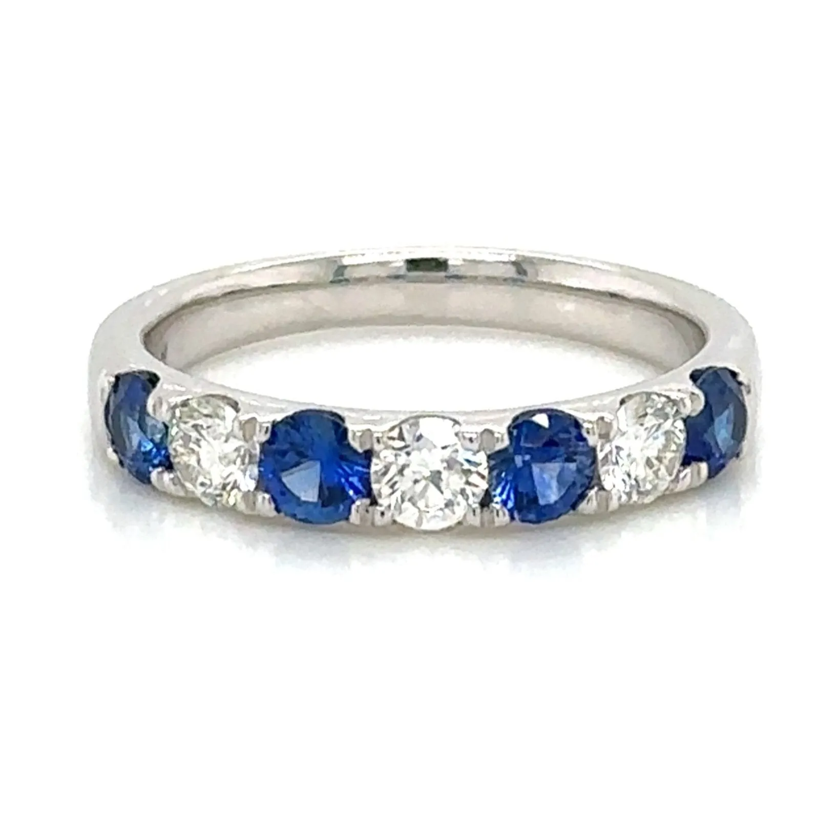 1.09carat Blue Sapphire & Diamond Band Ring