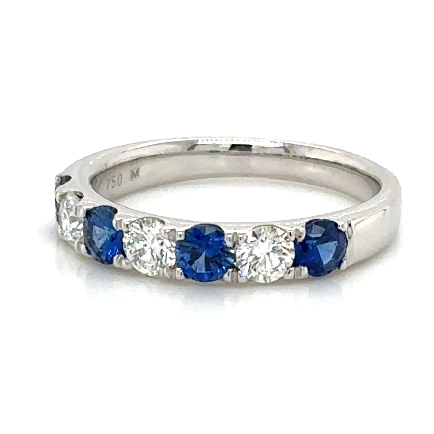 1.09carat Blue Sapphire & Diamond Band Ring