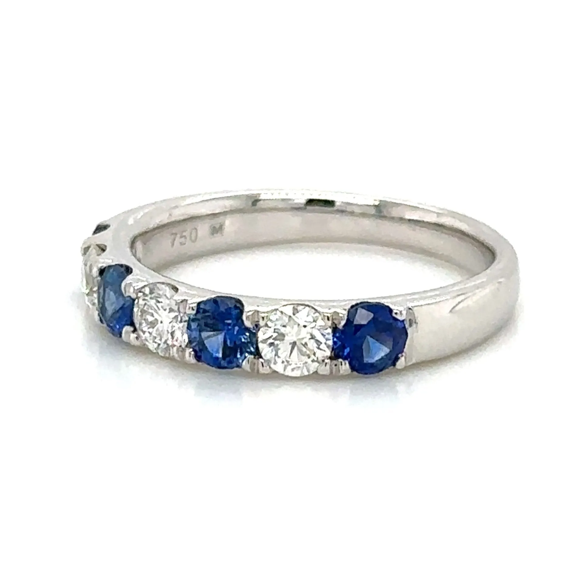 1.09carat Blue Sapphire & Diamond Band Ring