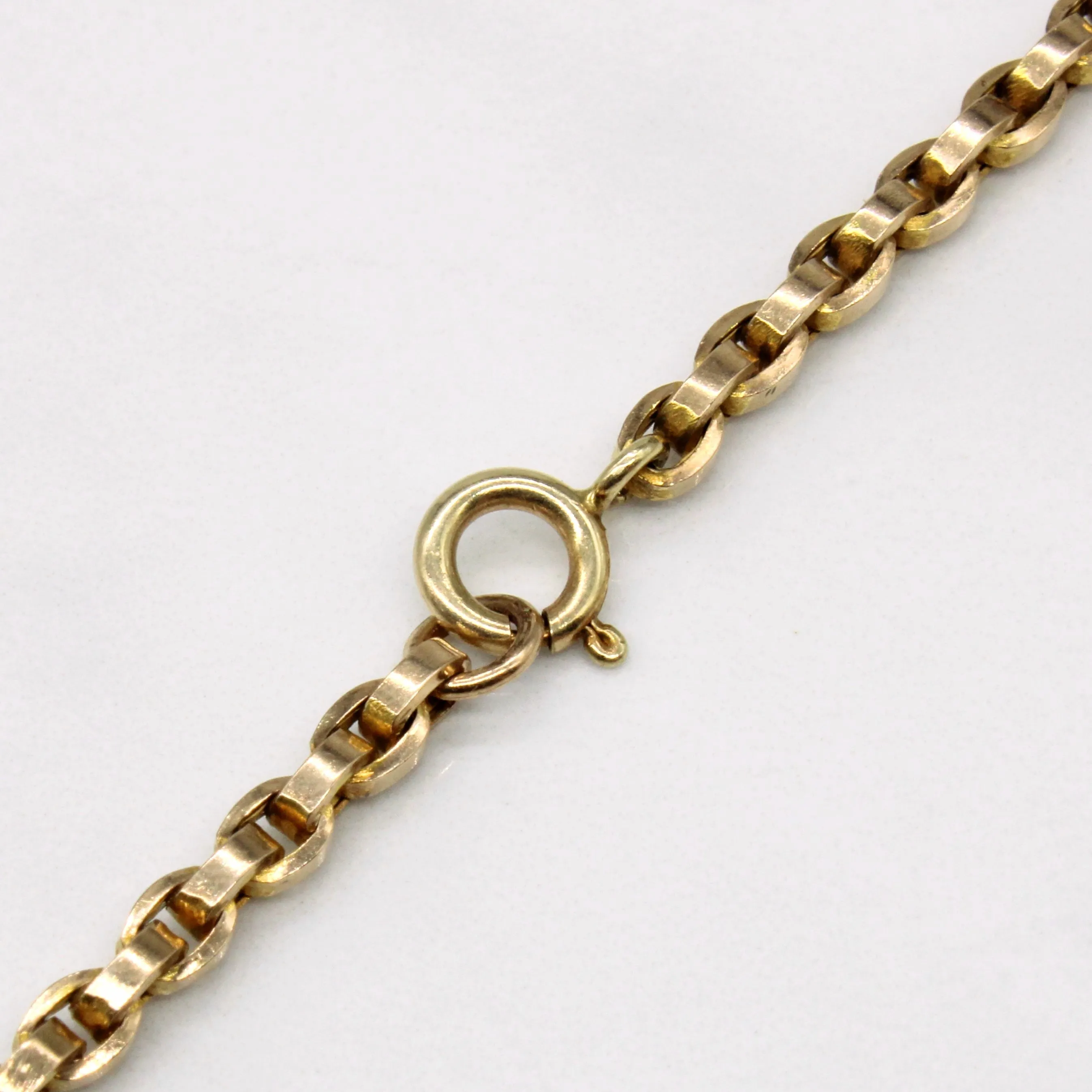 10k Yellow Gold Circle Link Watch Chain | 20" |