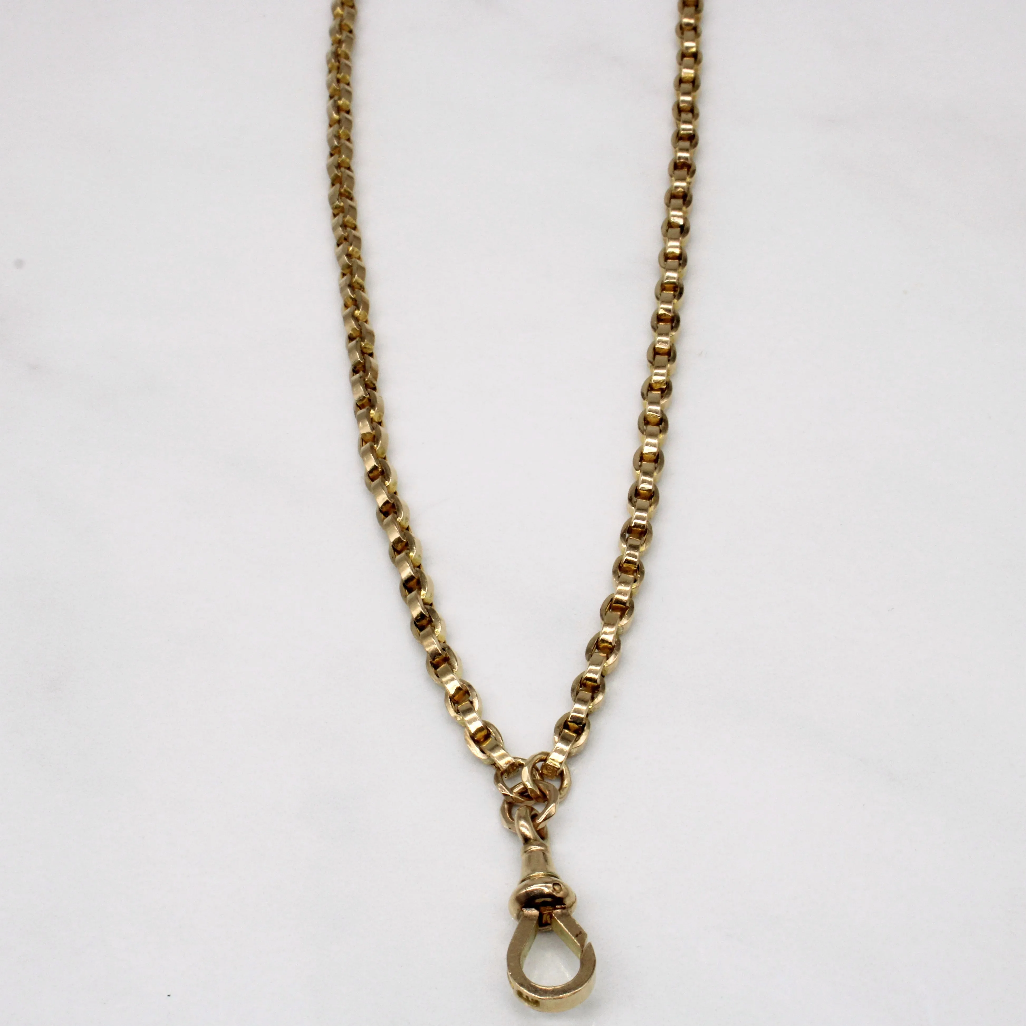 10k Yellow Gold Circle Link Watch Chain | 20" |