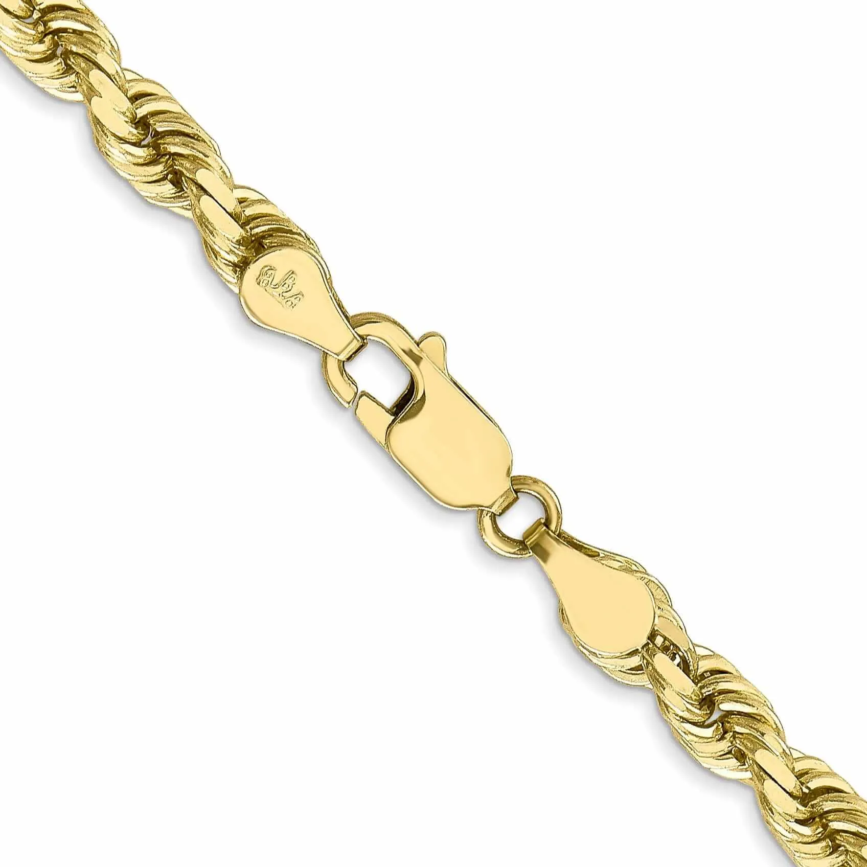 10k Yellow Gold Diamond Cut Rope Bracelet 5MM