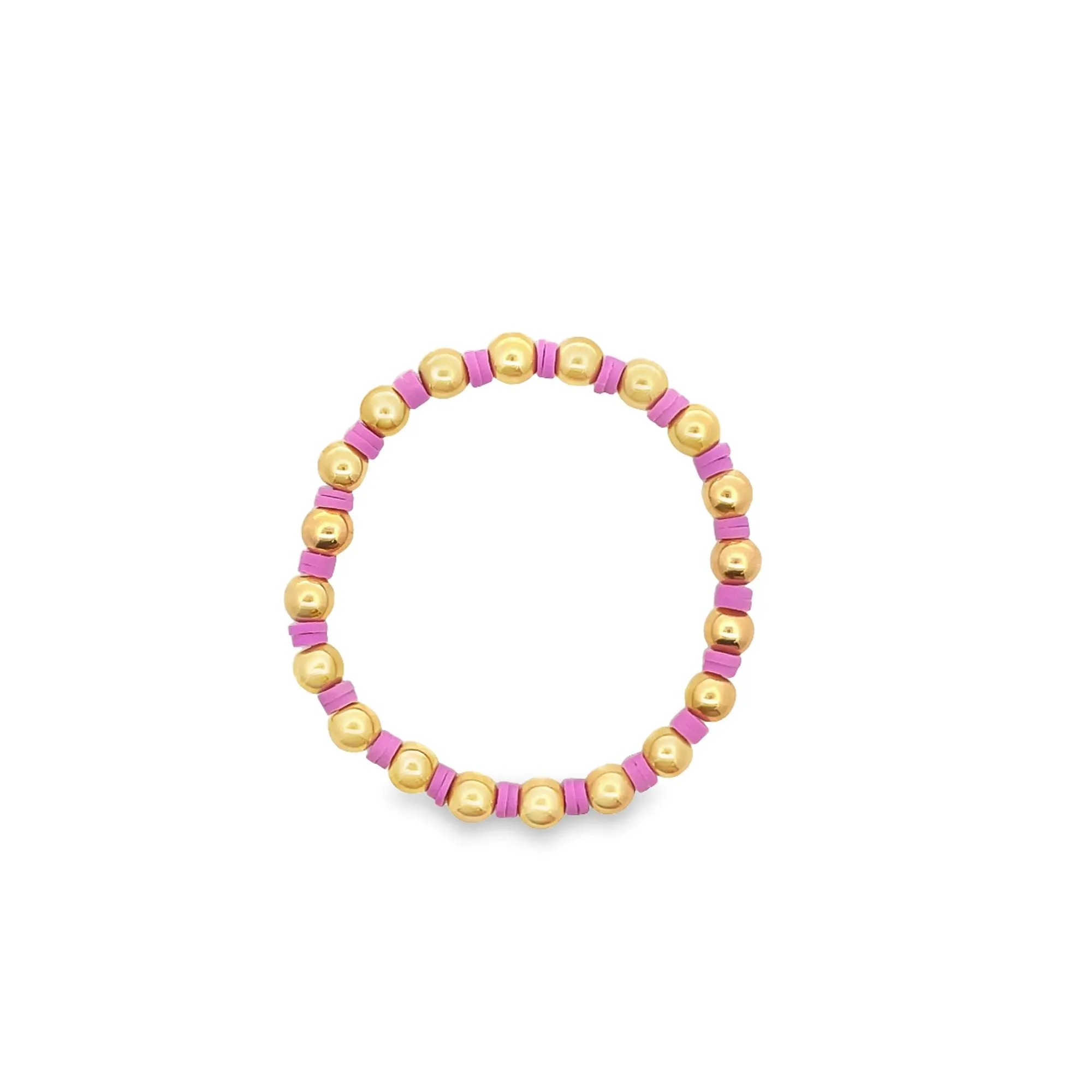 12 Colors Gold Bead Bracelet Polymer Clay Disc (I3)