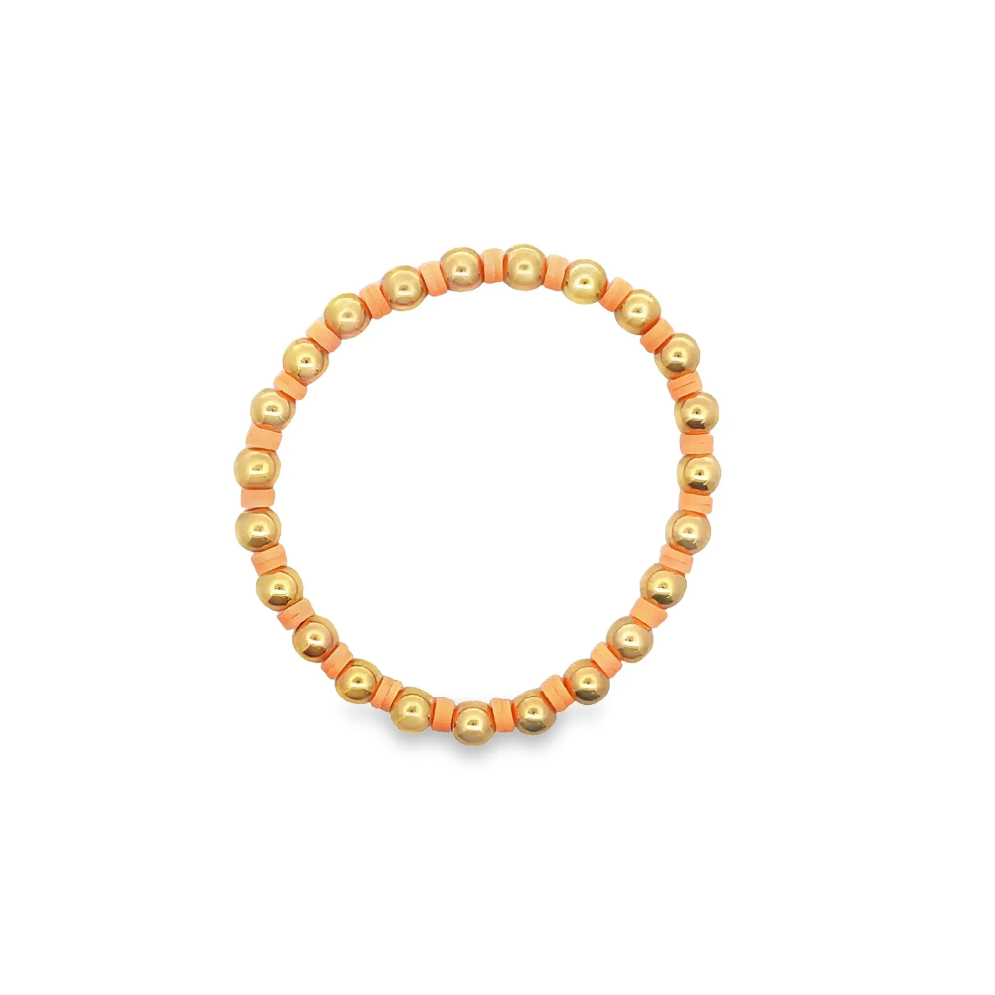 12 Colors Gold Bead Bracelet Polymer Clay Disc (I3)