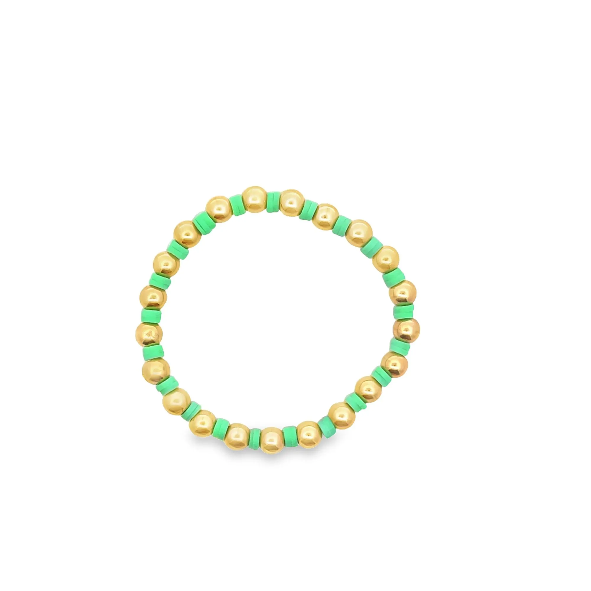 12 Colors Gold Bead Bracelet Polymer Clay Disc (I3)