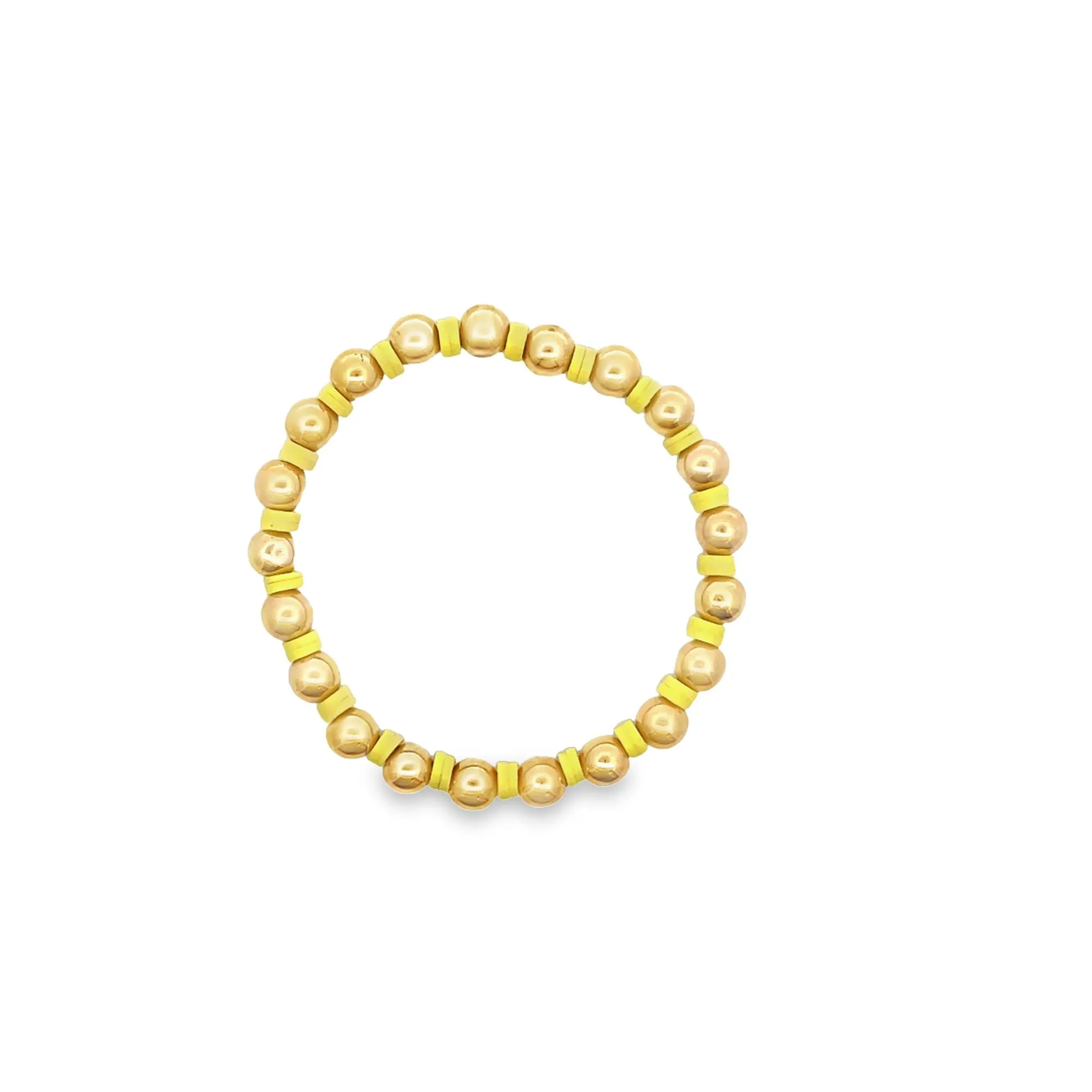 12 Colors Gold Bead Bracelet Polymer Clay Disc (I3)