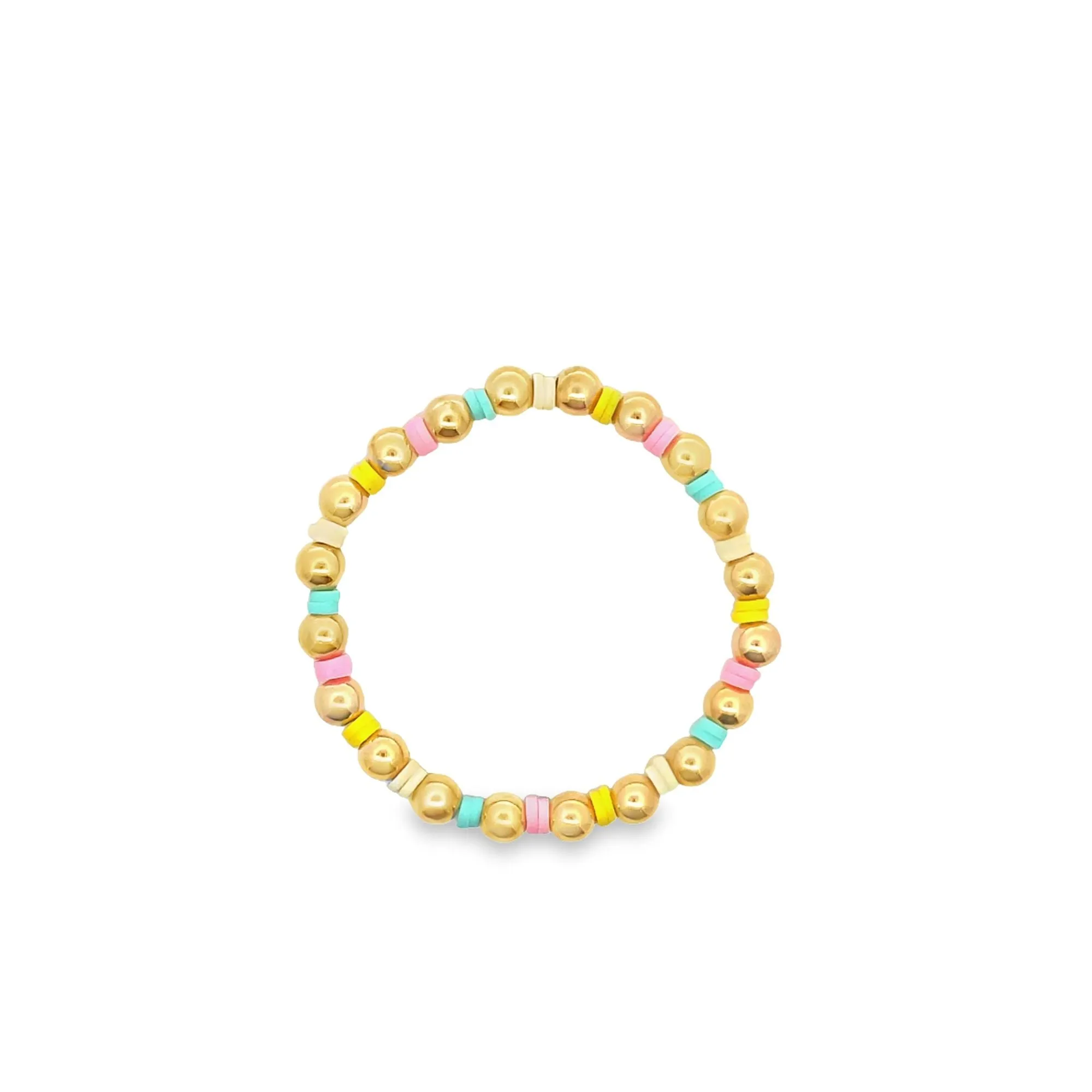 12 Colors Gold Bead Bracelet Polymer Clay Disc (I3)