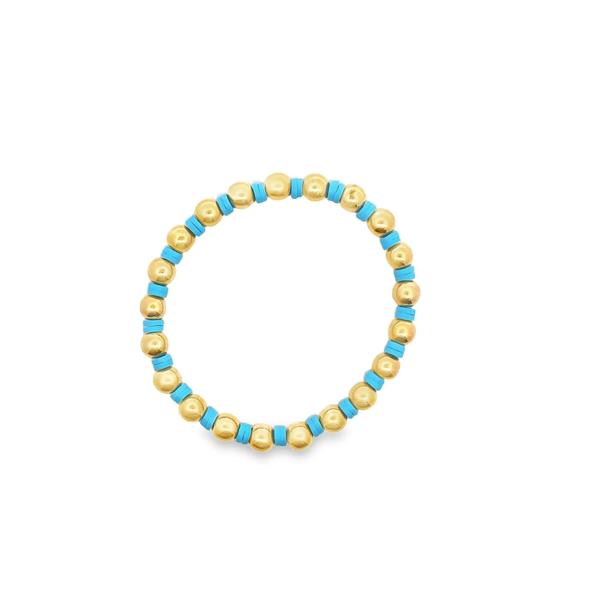 12 Colors Gold Bead Bracelet Polymer Clay Disc (I3)