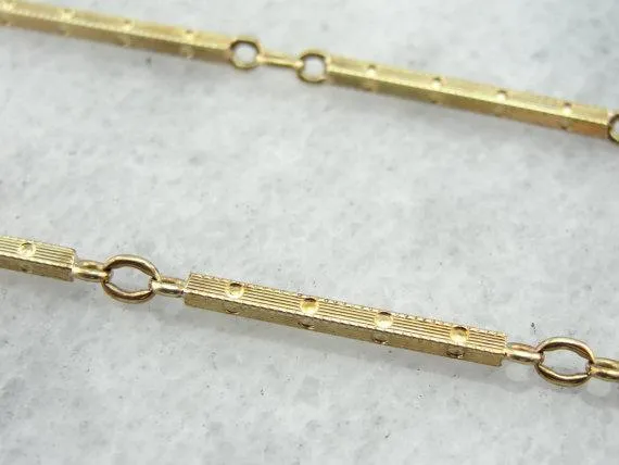 14 Karat Gold Retro Era Pocket Watch Chain