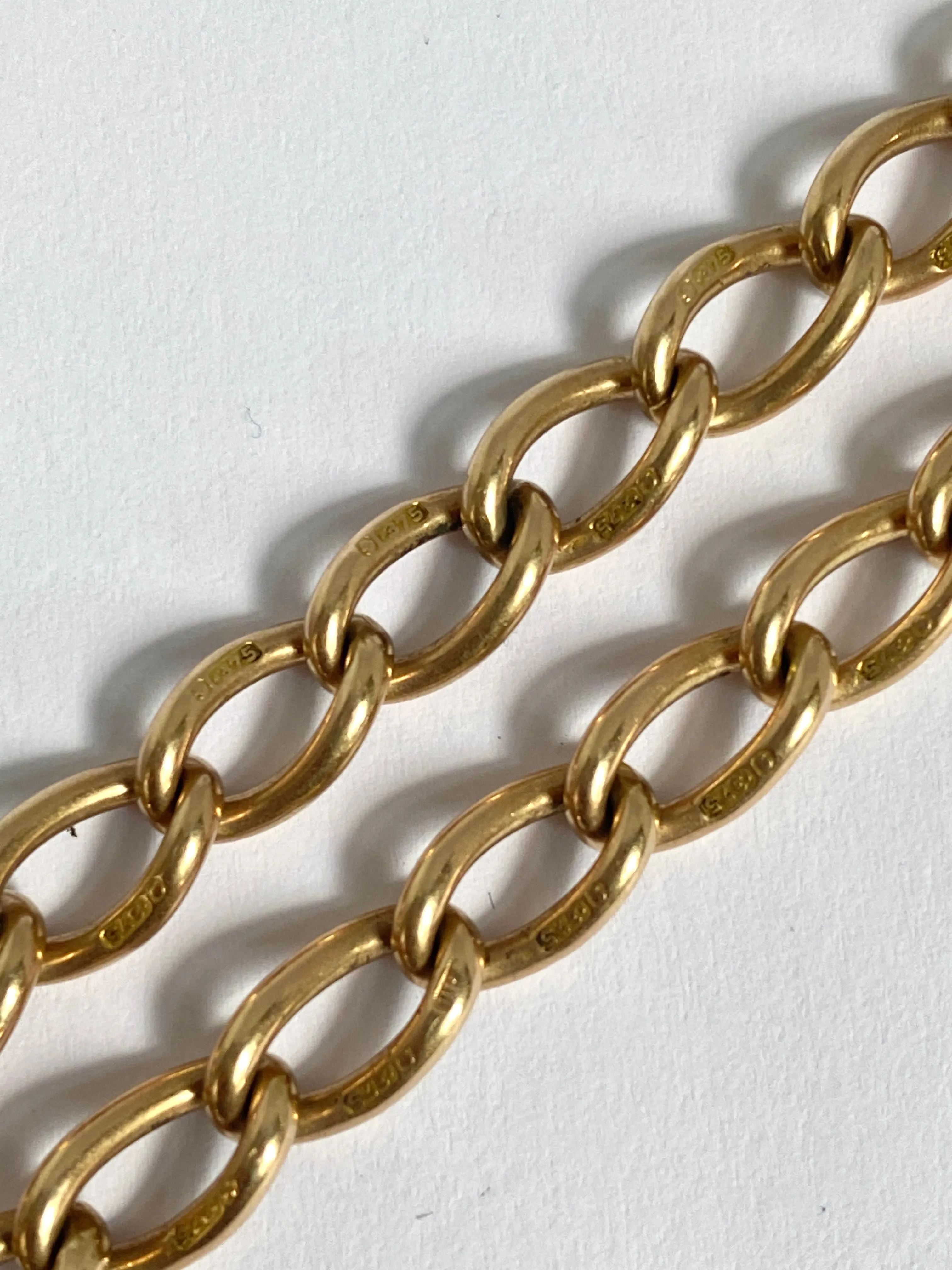 14.5 inch, Victorian 9ct Gold Albert Watch Chain (31.43g) Hallmarked 9ct Gold, Birmingham, 1901