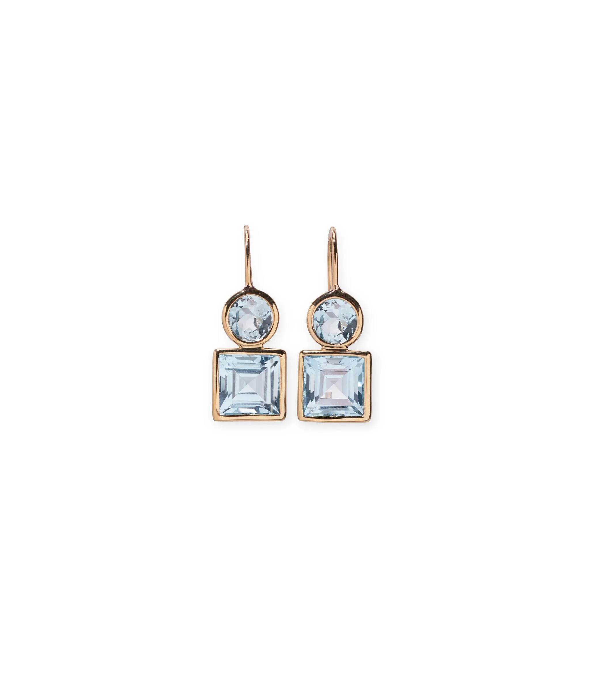 14k Gold Pastille Earrings in Sky Blue Topaz