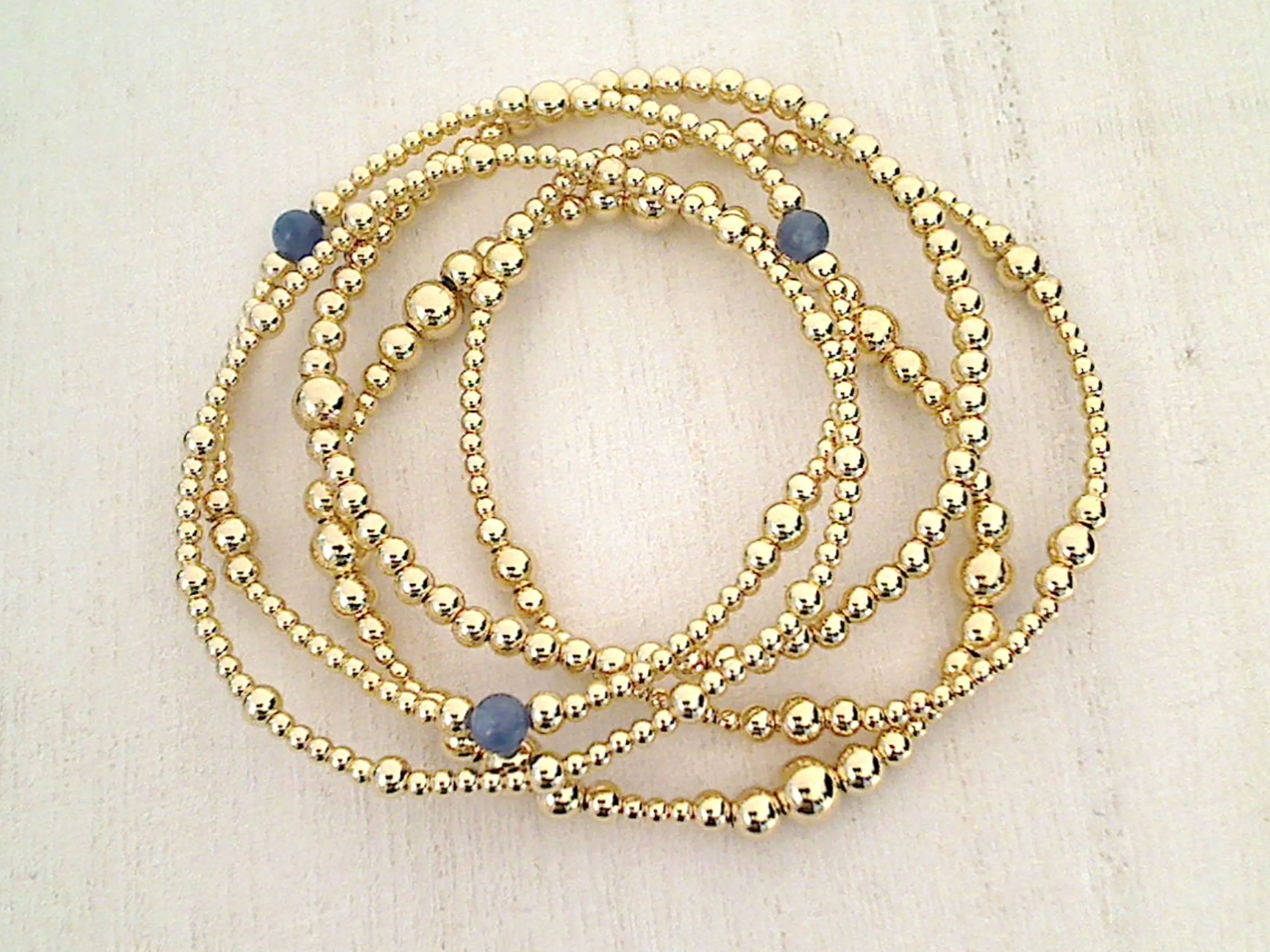 14kt Gold Filled Stretch Bracelet - Style 5 Small