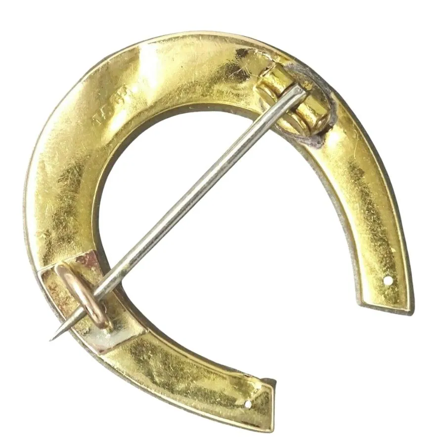 15ct Yellow Gold Horseshoe Brooch