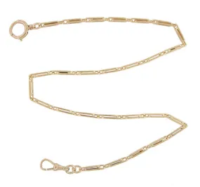 1800's Victorian Era Paperclip Link Antique Pocket Watch Chain in 14 Karat Yellow Gold - 16 Inches