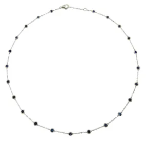 1.82ct tw Blue Sapphire Diamond by the Yard Chain Necklace