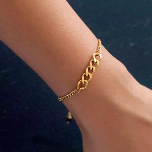 18K Gold-Filled Cuban Link Chain Bracelet