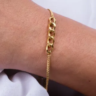 18K Gold-Filled Cuban Link Chain Bracelet