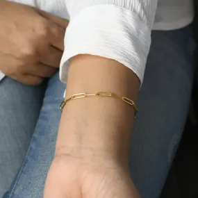 18K Gold-Filled Paperclip Chain Bracelet