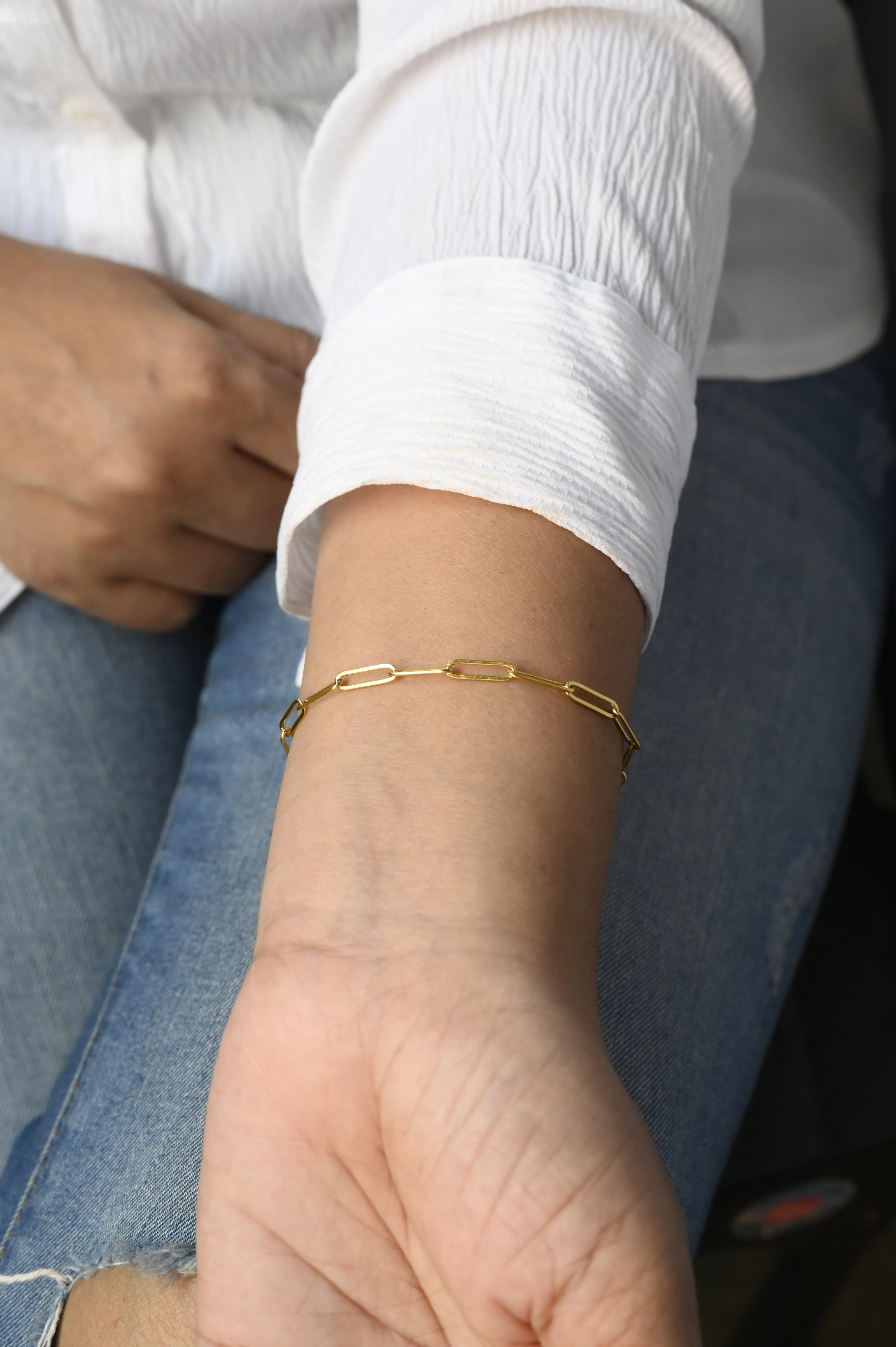 18K Gold-Filled Paperclip Chain Bracelet