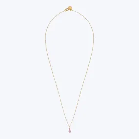 18K Gold Pink Sapphire Drop Necklace