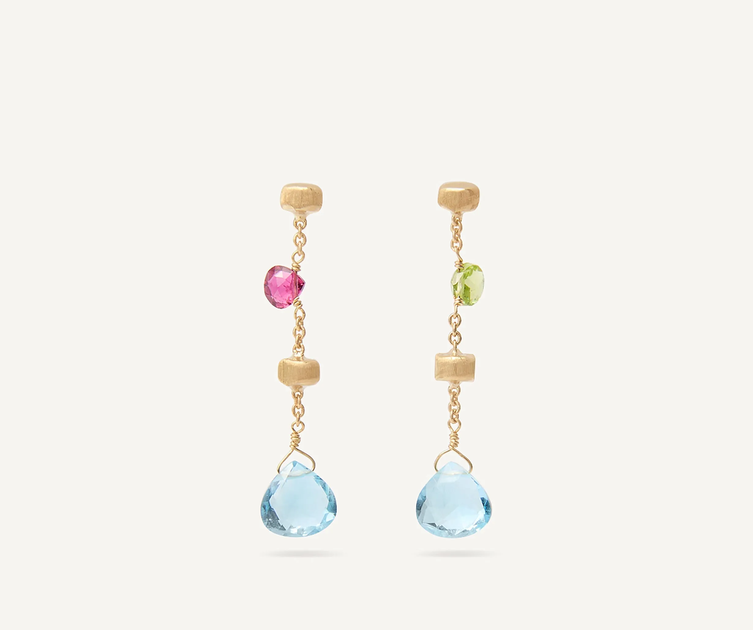 18K Yellow Gold Gemstone Earrings