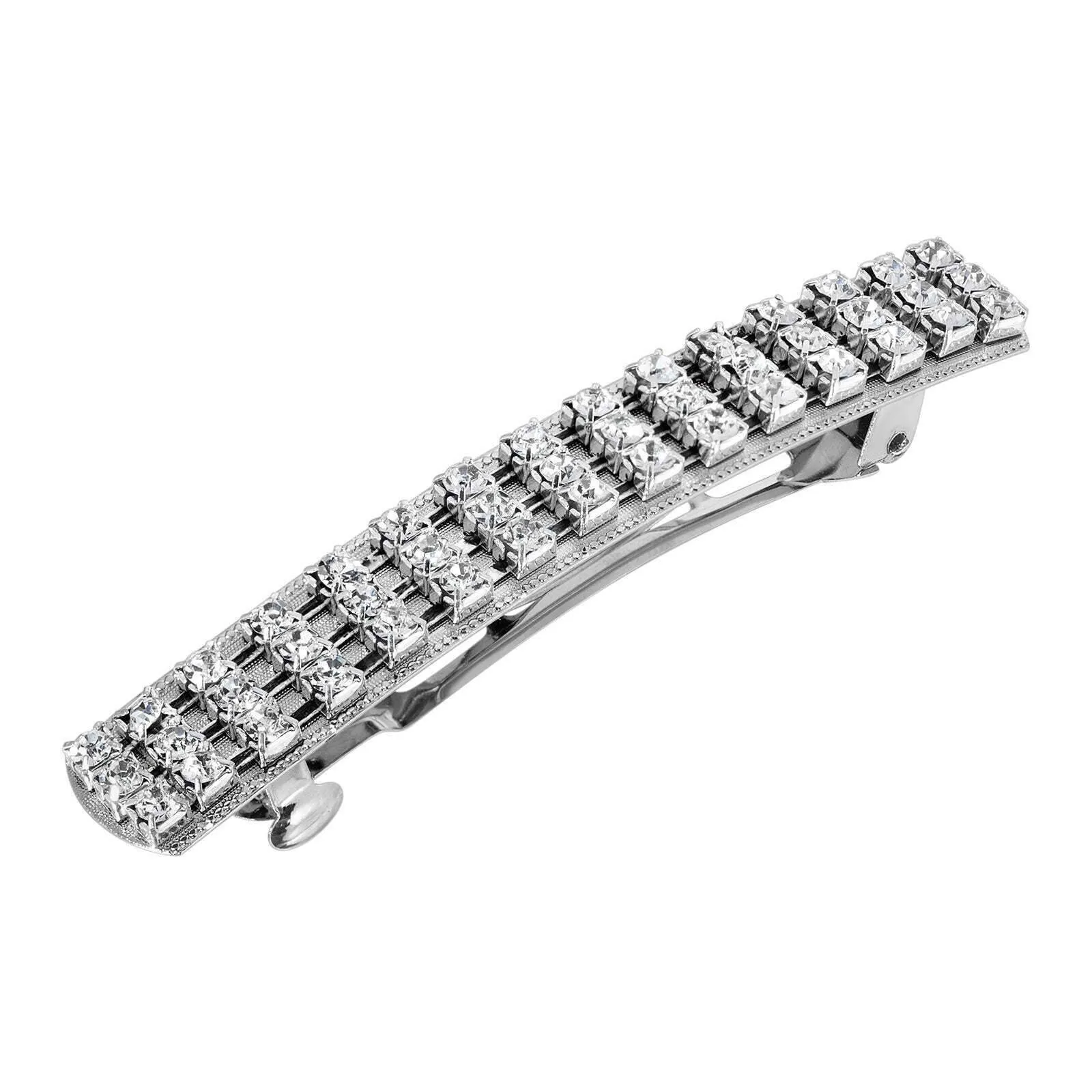 1928 Bridal Small Multi Clear Crystal Hair Barrette