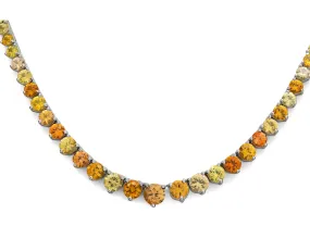 20CT DIAMOND & AAA MULTI COLOR SAPPHIRE 14KT WHITE GOLD ETERNITY TENNIS NECKLACE