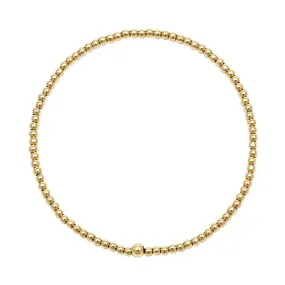 2mm Gold Small Bead Bracelet