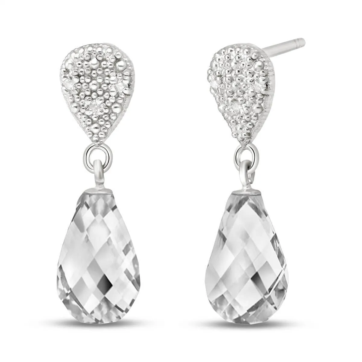 4.53 Carat 14K Solid White Gold Neighbors Stars White Topaz Diamond Earrings