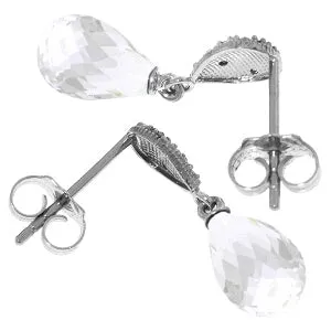 4.53 Carat 14K Solid White Gold Neighbors Stars White Topaz Diamond Earrings