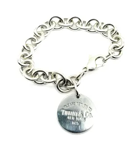 925 Sterling Silver Tiffany & Co. Round Tag Bracelet