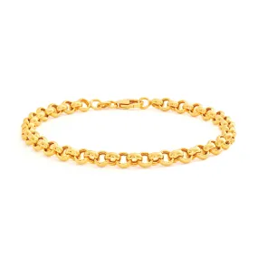 9ct Superb Yellow Gold Silver Filled Belcher Bracelet