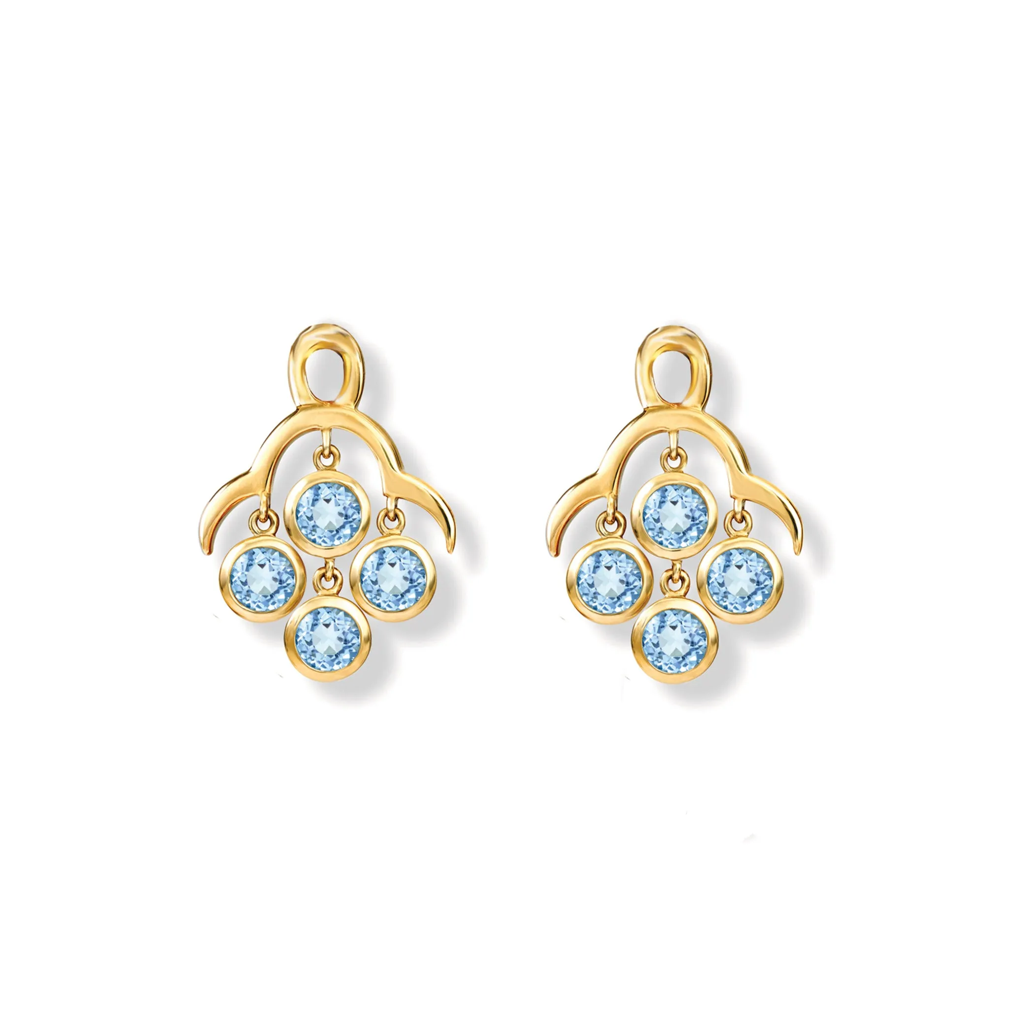 Acai Earring Drops Yellow Gold - Blue Topaz