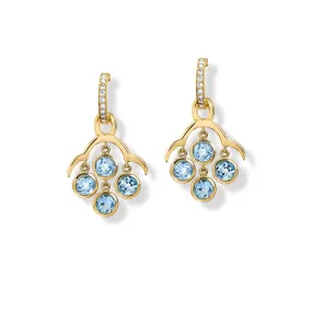 Acai Earring Drops Yellow Gold - Blue Topaz