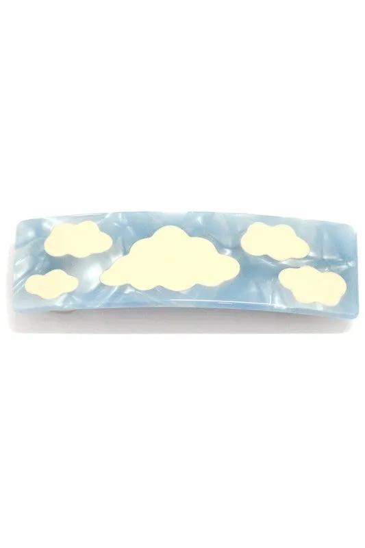 Acrylic Sky with Clouds Barrette