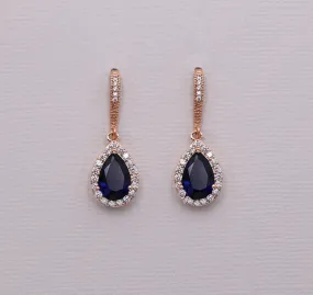 Addison Rose Gold Sapphire Earrings