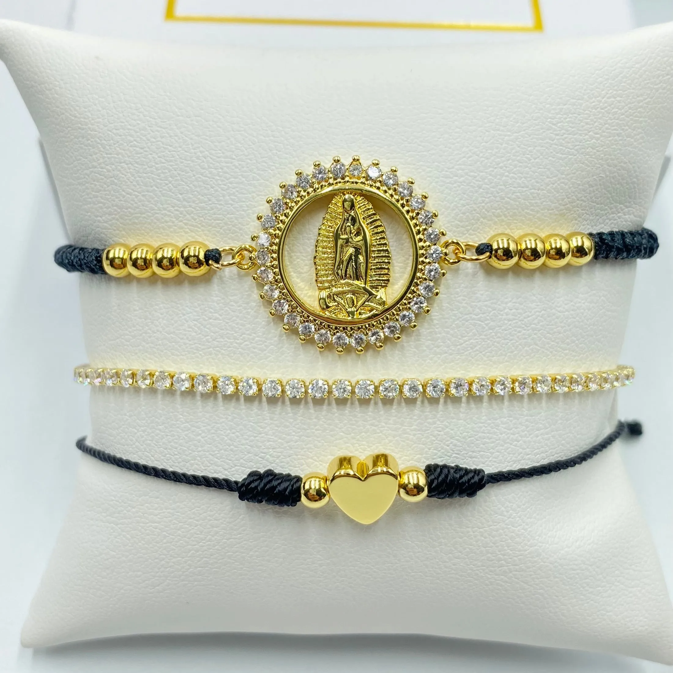 Adjustable Black Virgencita Bracelet 03