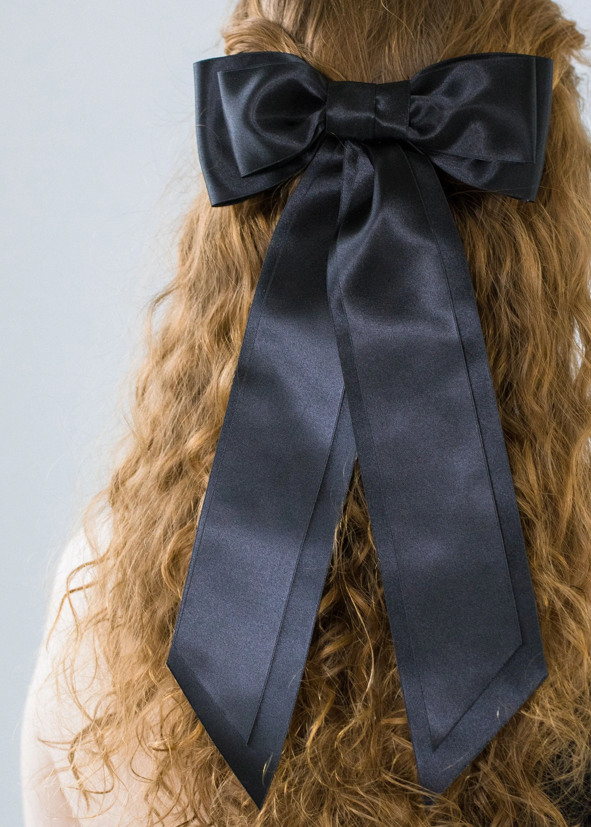 Agatha Bow Barrette -- Black