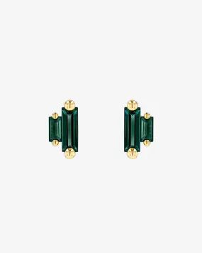 Amalfi Double Stack Green Envy Topaz Studs