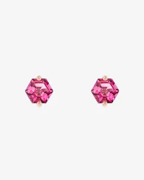 Amalfi Hexagon Pink Topaz Studs