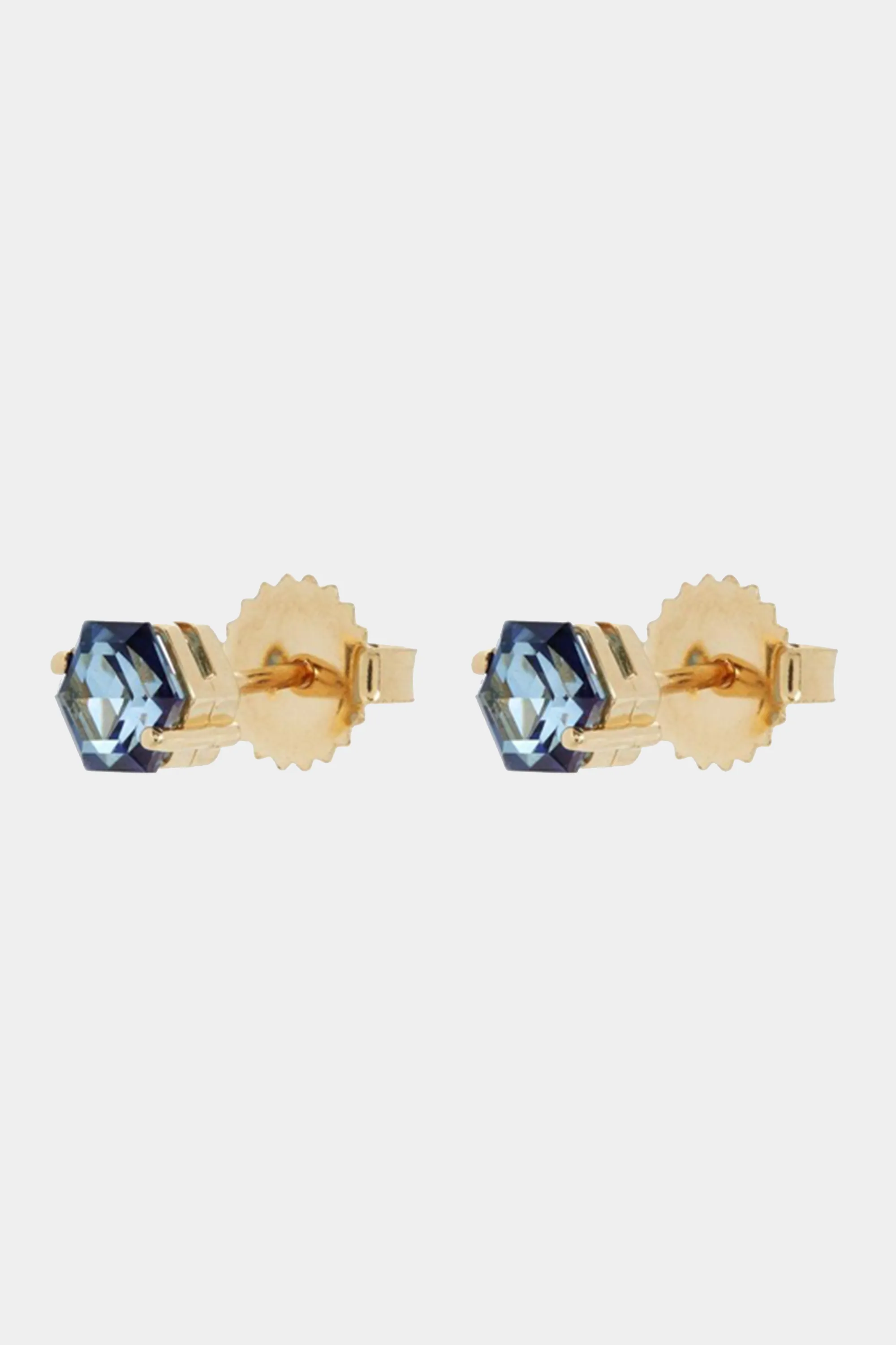 Amalfi Hexagon Studs, English Blue Topaz