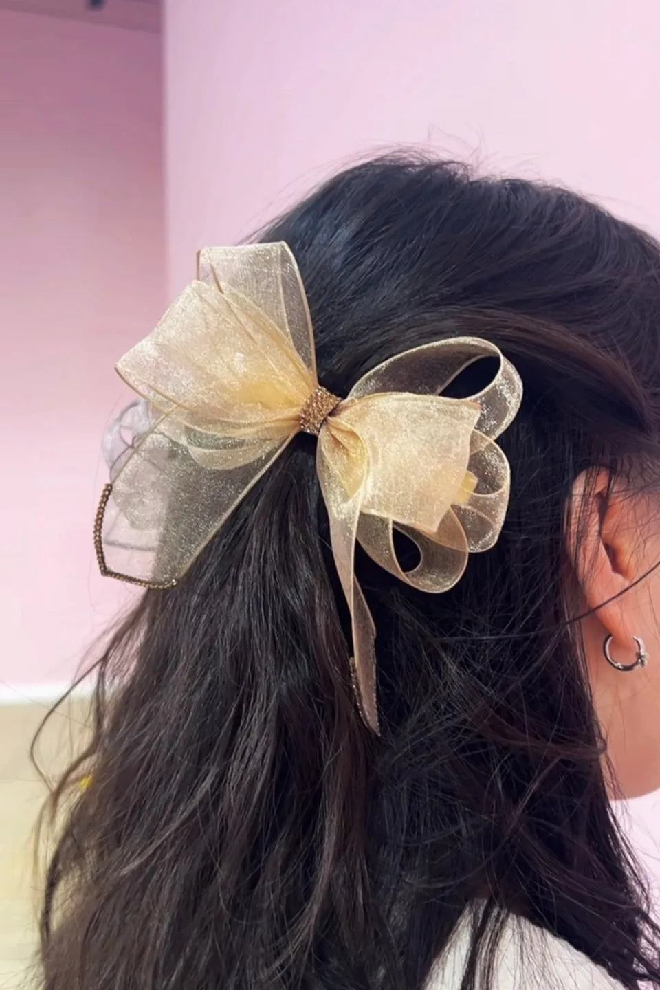 Amber Bow Chiffon Barrette