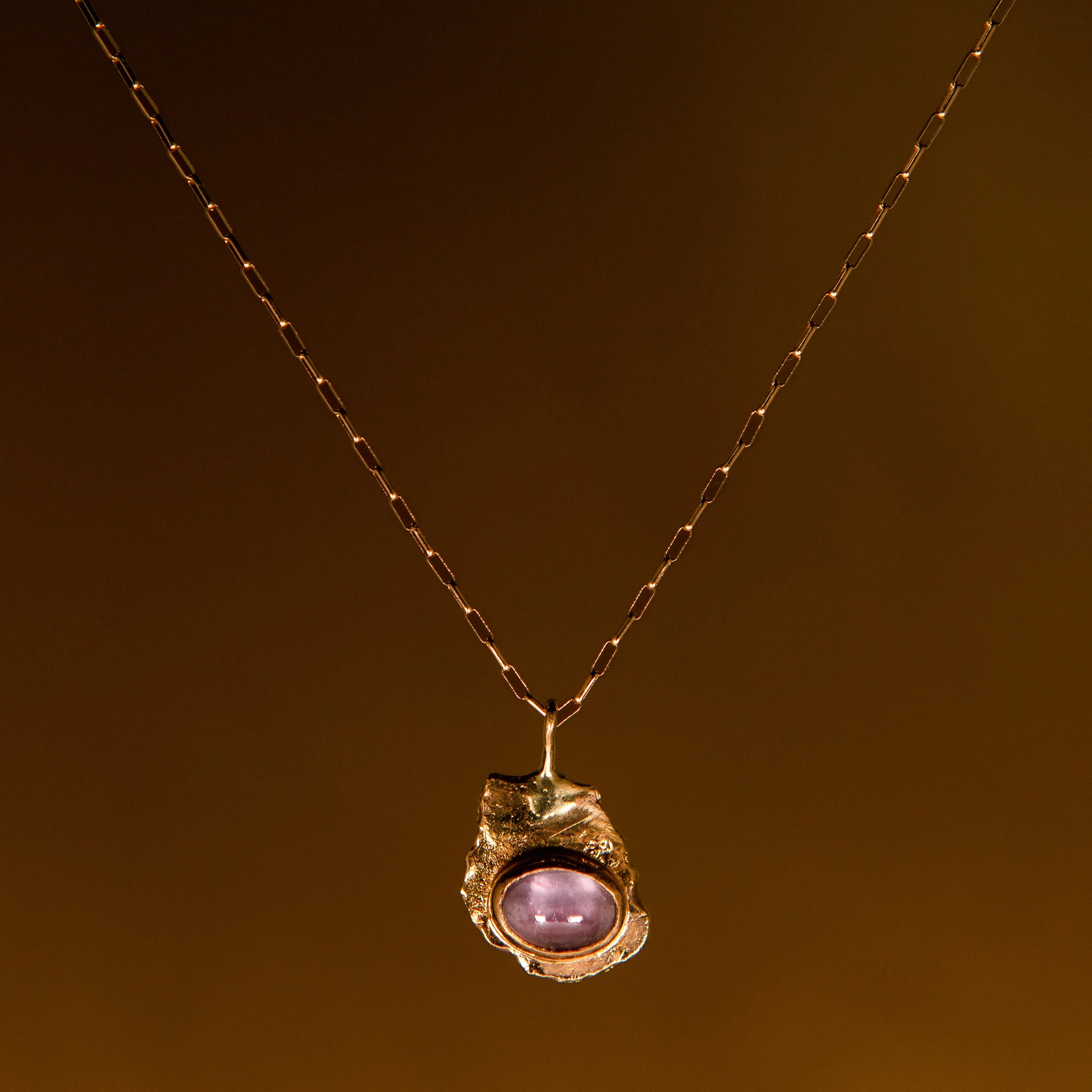 Amulet Necklace in Gold | Lavender Sapphire