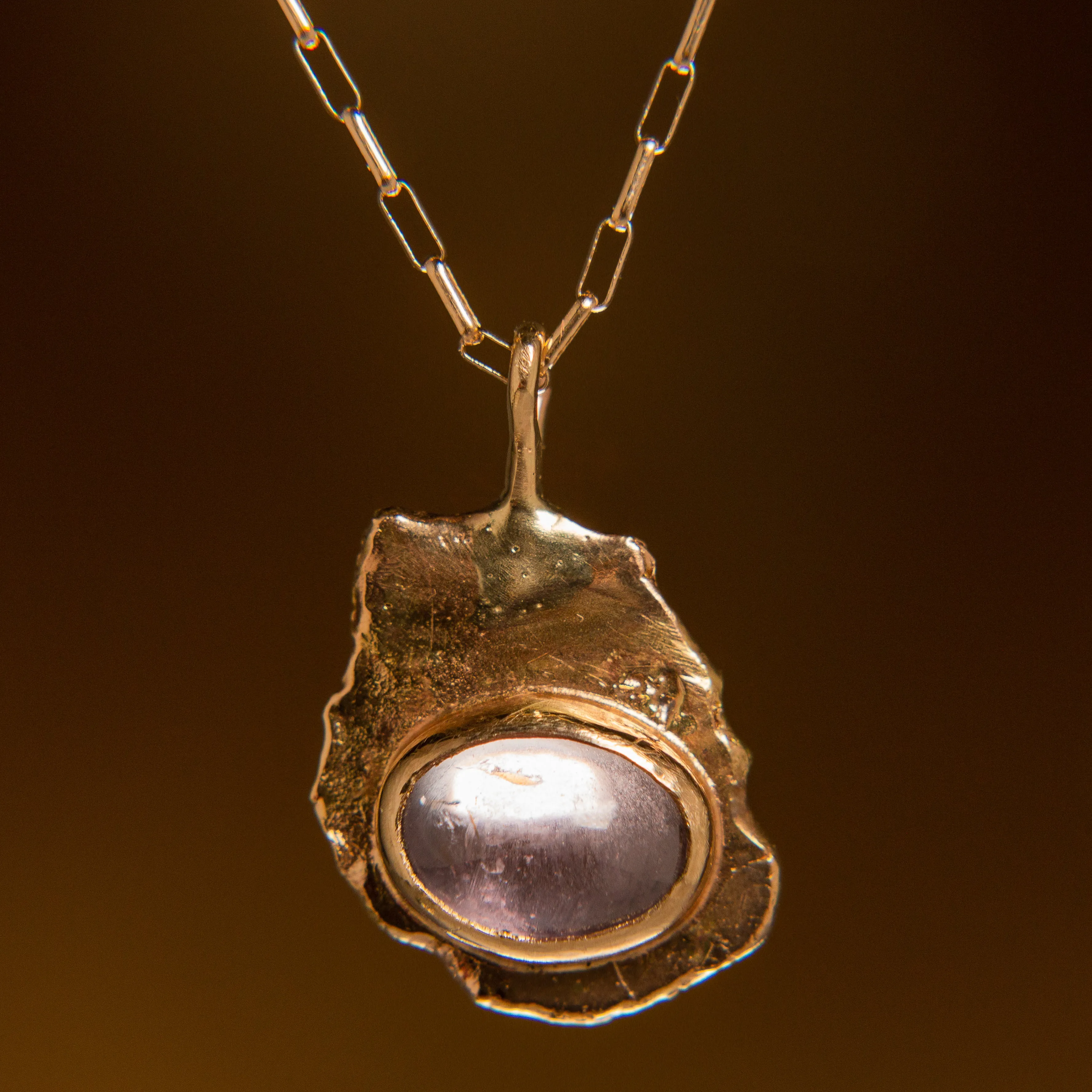 Amulet Necklace in Gold | Lavender Sapphire