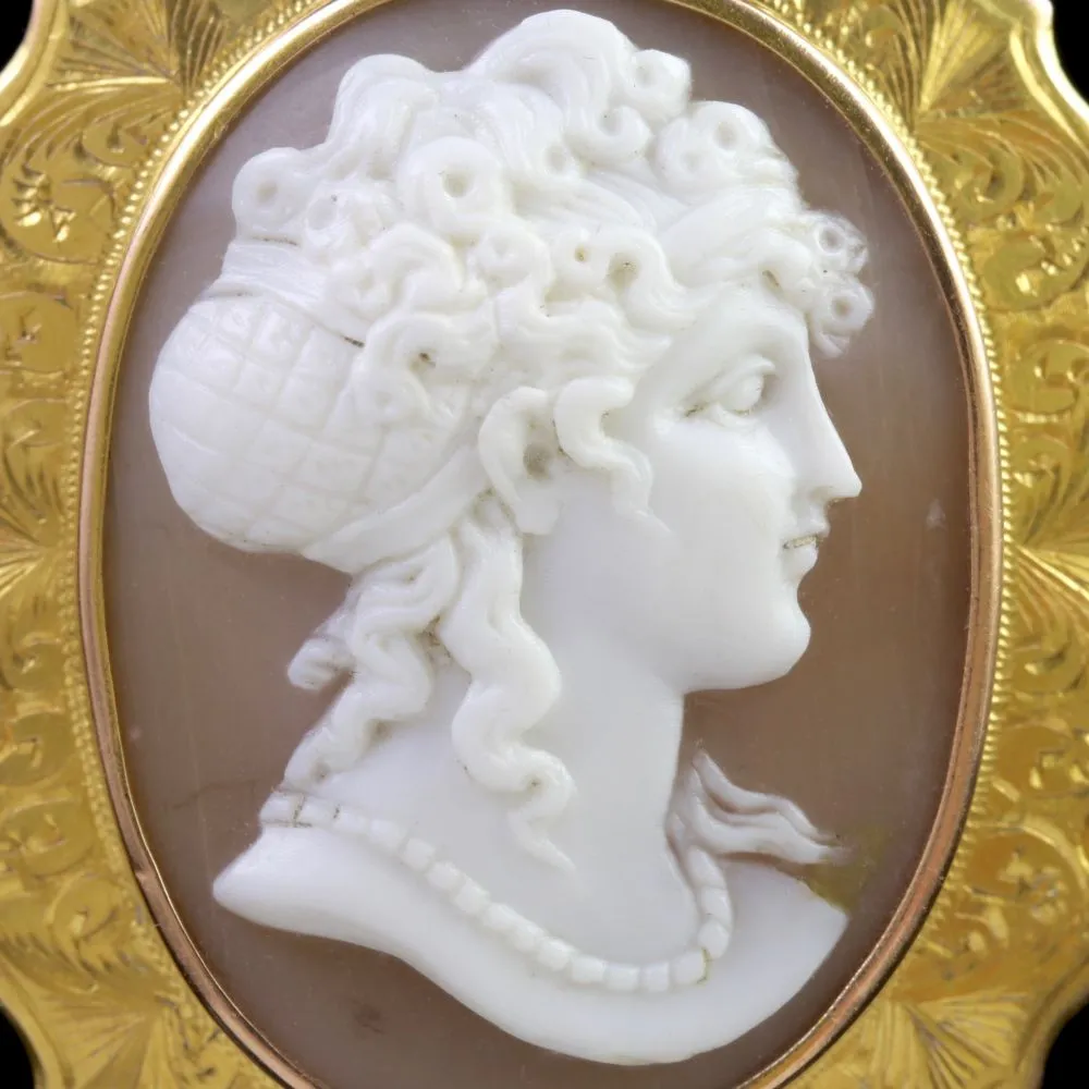 Antique Victorian 15Ct Gold Cameo Brooch Circa 1880