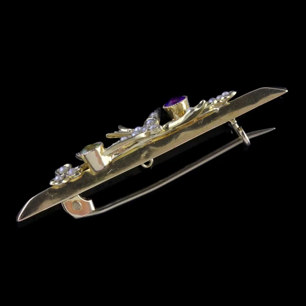 Antique Victorian Suffragette Brooch 9Ct Gold Swallow Circa 1900