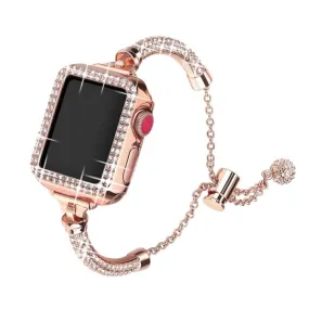 Apple Watch (45mm) shiny rhinestone décor watch strap   cover - Rose Gold